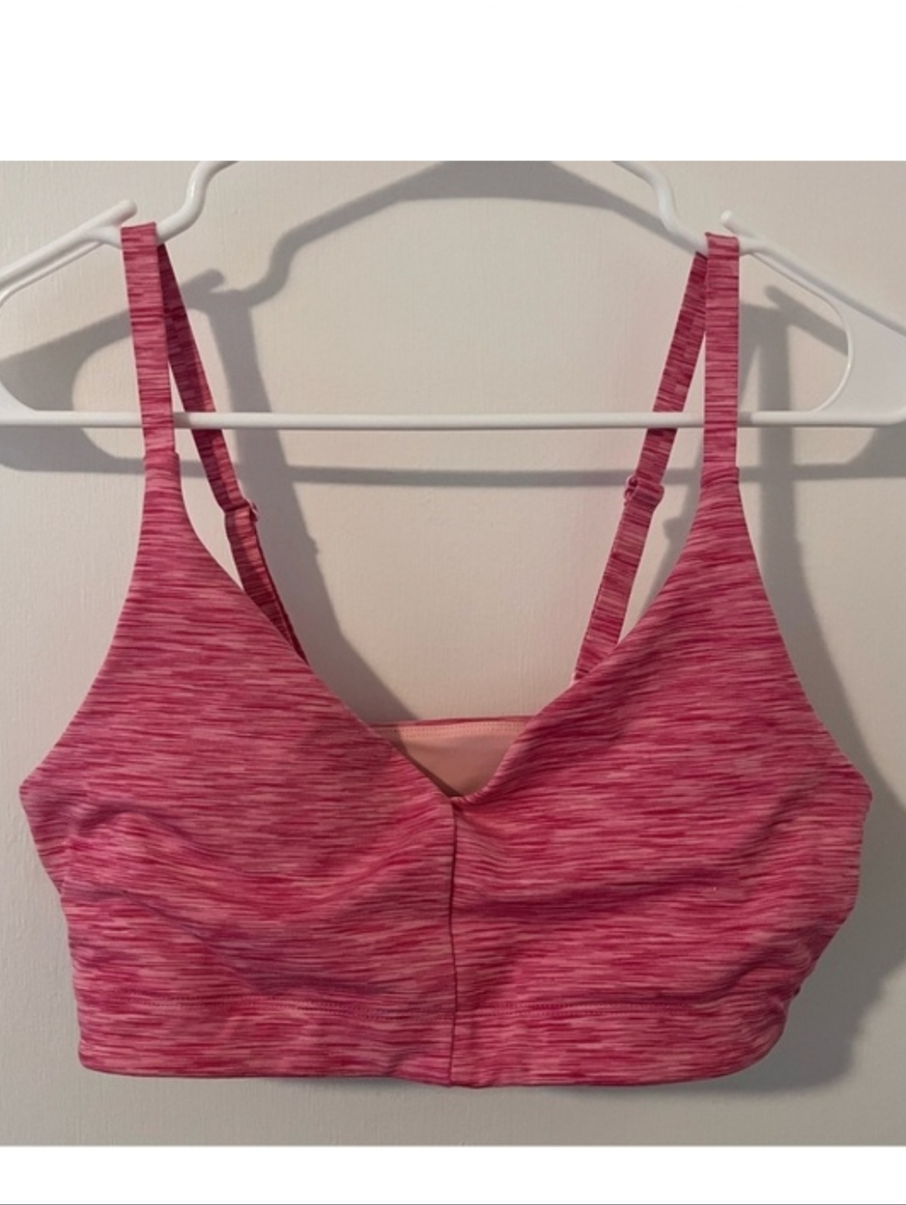 Outdoor Voices Pink Heather Sports Bra Adjustable Straps